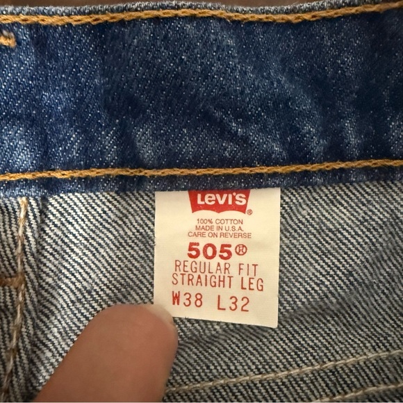 Vintage Levi 505 Jeans Men’s Size 38x32 Regular Fit Straight Leg 90s Orange Tab - Picture 4 of 10